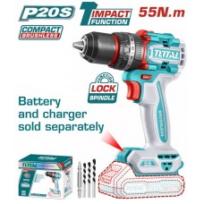 TOTAL ΕΠΑΓΓ. ΔΡΑΠΑΝΟΚΑΤΣΑΒΙΔΟ ΚΡΟΥΣΤΙΚΟ ΜΠΑΤ. Li-ion 20V / 55Nm BL Motor SOLO TIDLI205581